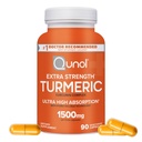 Turmeric Curcumin Capsules, Qunol avec Ultra Haute Absorption 1500mg, Soutien articulaire, Supplément diététique, Extra Force, 90 Capsules végétariennes