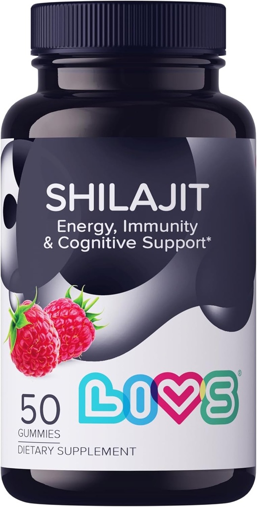 Gummies Shilajit pour les hommes et les femmes de 10000mg Pure Himalayan Shilajit Or avec l'acide fulvic, 85+ Minéraux & Ashwagandha de l'énergie pour les femmes et les hommes de 50 Ct
