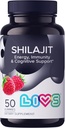 Gummies Shilajit pour les hommes et les femmes de 10000mg Pure Himalayan Shilajit Or avec l'acide fulvic, 85+ Minéraux & Ashwagandha de l'énergie pour les femmes et les hommes de 50 Ct