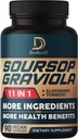 Sourop Graviola Capsules - 3 mois d'approvisionnement - 9450mg par portion - 11 herbes Elderberry, curcumine curcumine, racine de gingembre, chardon de lait - Mood, esprit, corps et immunosupport - 90 capsules végétaliennes