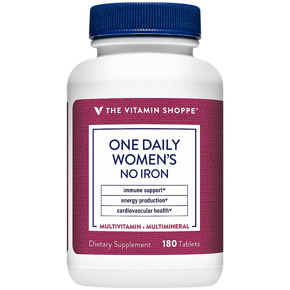 La Vitamine Shoppe Une Multivitamine quotidienne pour femmes sans fer, 2 000 UI Vitamine D3, Supplément multi-minérale, soutient la production d'énergie, soutient la santé cardiovasculaire et immunitaire (180 comprimés)