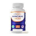 Acide borique vitamatique Capsule vaginale Suppositoires Shell 600 mg Acide borique de grade USP dans la capsule végétarienne Shell - 60 Compte