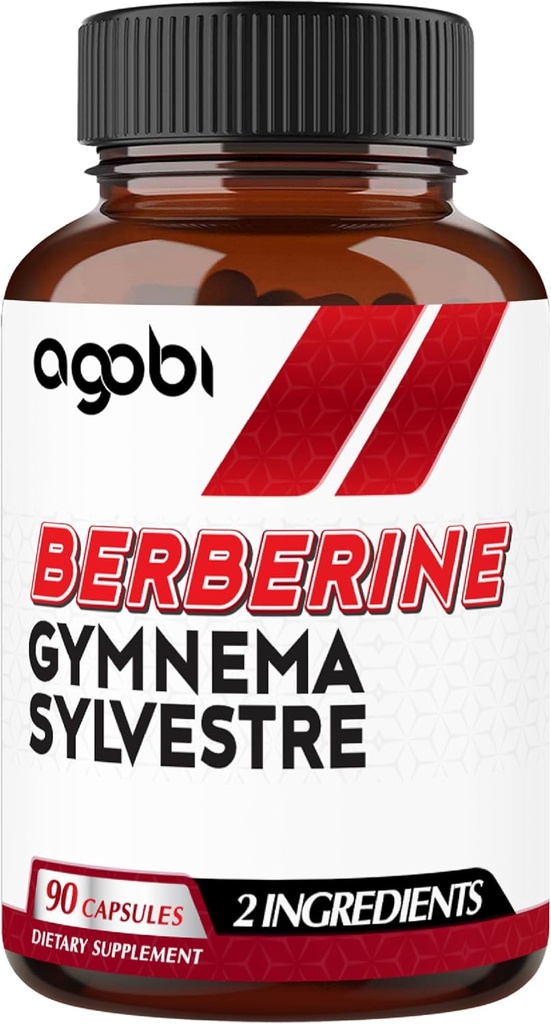 agobi Berberine Suppléments 500mg avec Gymnema Sylvestre - Formule super concentrée pour système immunitaire, santé de la circulation, digestion et production d'énergie - 90 Capsules