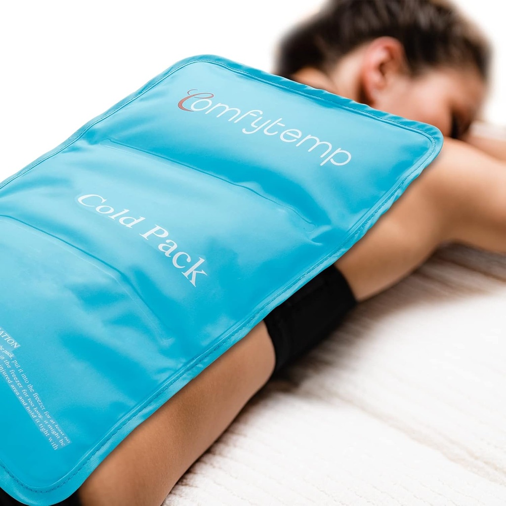 Comfytemp Large Ice Pack for Back Pain Relief, 13,5" x 21,5" Gel réutilisable Thérapie à compression chaude et froide pour blessures, gonflement, ecchymoses, entorses, chirurgie, dos, hanche, jambes, FSA HSA Approuvé