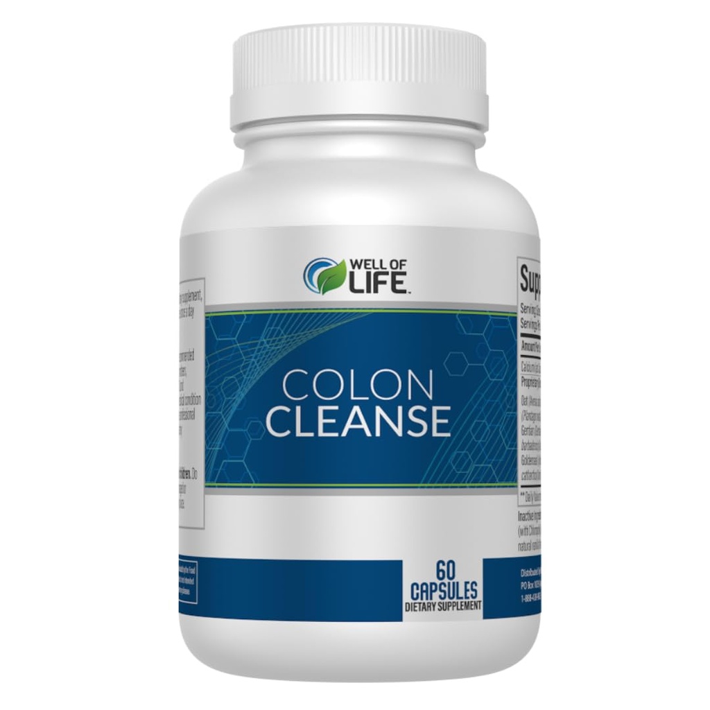 Bien-être: Colon Cleanse: Aloe Vera, Cascara Sagrada, Rhubarb Root, Bentonite. Aide à la digestion, aide à soulager la constipation. 700mg. 60 Capsules végétariennes. Vegan, non-OGM. USA-Fabriqué.