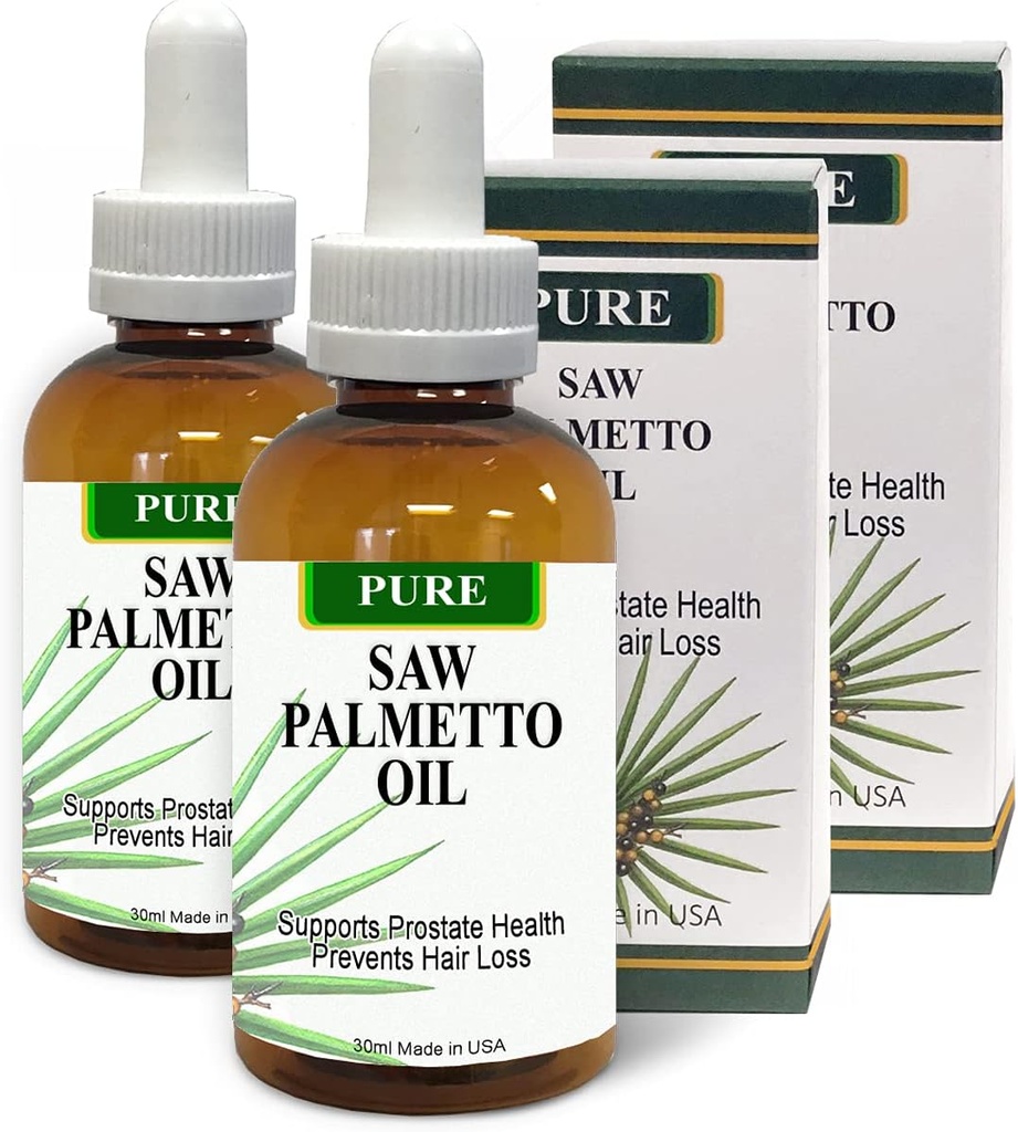 Pure Saw Palmetto huile naturelle biologique 60-90 jours d'approvisionnement contrairement aux poudres inefficaces soutenir la santé de la prostate sommeil mieux réduire les mictions fréquentes DHT bloqueur arrêt perte de cheveux (2 Fl Oz)