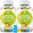 Supplément de zinc de magnésium de calcium avec vitamine D3, Gommies de calcium sans sucre pour les femmes hommes, Gommies de magnésium de haute puissance pour les os et les muscles et la santé immunitaire, saveurs mixtes - 120 Comte