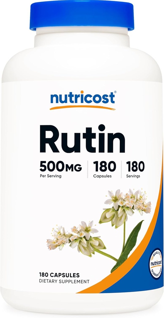 Nutricost Rutin 500mg, 180 Capsules - Sans gluten, non-OGM, et Végétarien Friendly