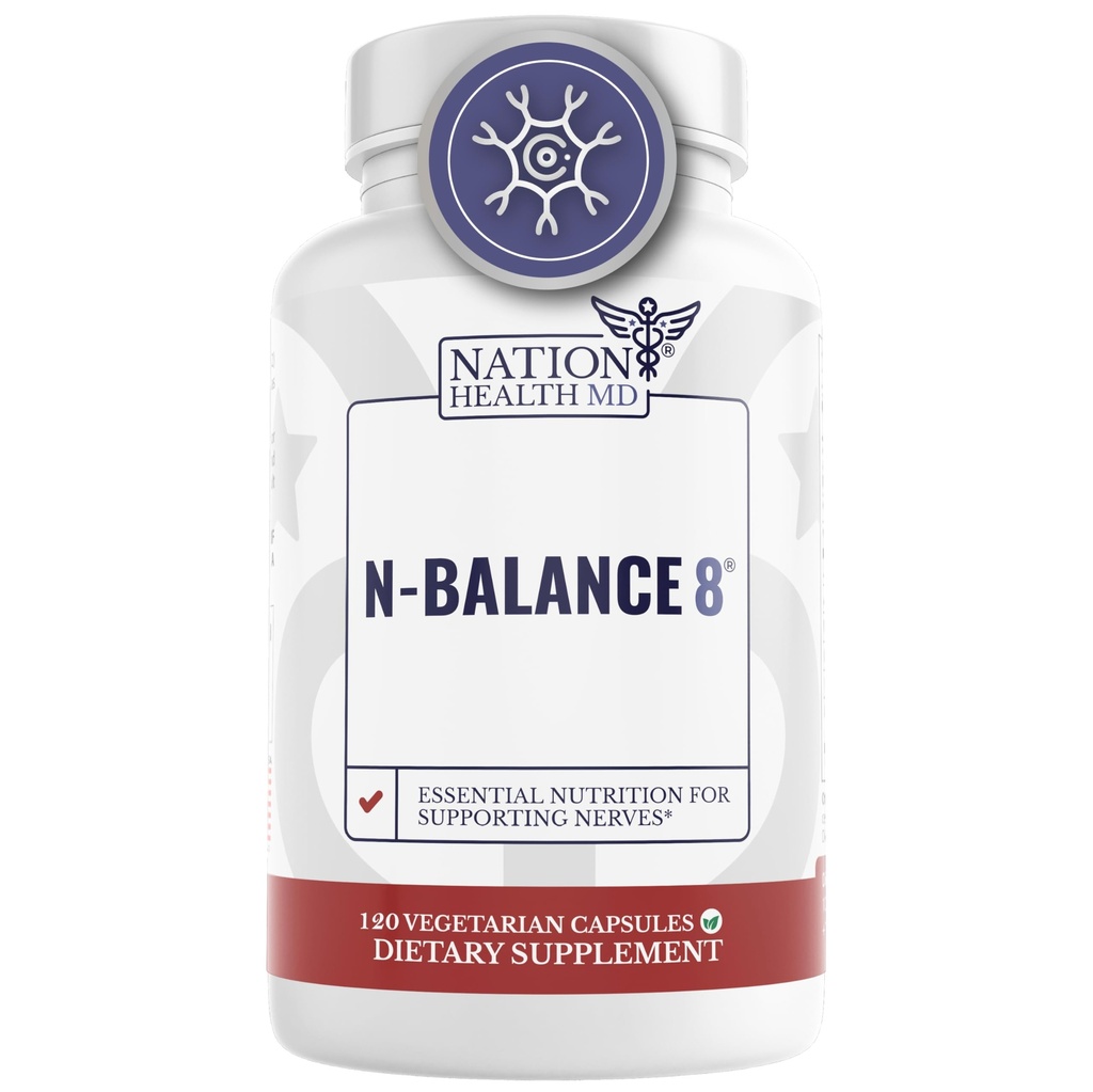 N-Balance8 - Nerve Support Formula - Nerve Support Complement avec Alpha Lipoic Acid, Benfotiamine et ALA - Nerve Health Complements for Men & Women, 60 Capsules
