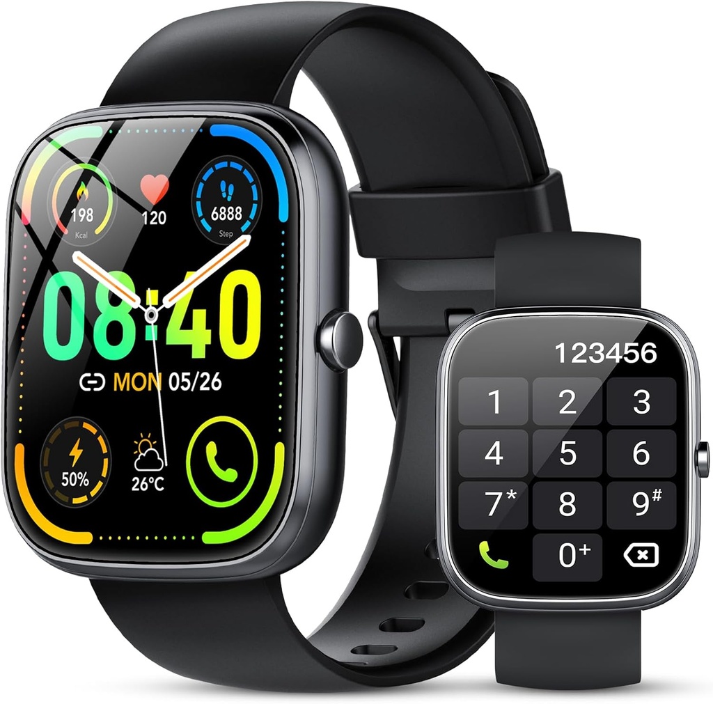 Smart Watch for Men Women (Réponse/Faites des appels), 1.91" HD Smartwatch avec moniteur de fréquence cardiaque moniteur de sommeil, IP68 étanche, 115+ trackers d'activités sportives avec podomètre, Fitness Watch pour Android/iOS