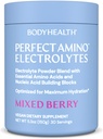 BodyHealth PerfectAmino électrolytes en poudre Pas de sucre, sans sucre kéto à jeun électrolytes boisson mélange, poudre d'hydratation avec minéraux traces - Berry mélangé - 30 portions