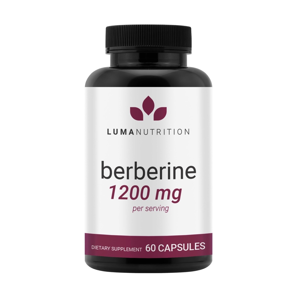 Luma Nutrition Berberine Supplement - Berberine HCL 1200mg Per Serving - Vegan, Gluten Free, Non-GMO - 60 Capsules