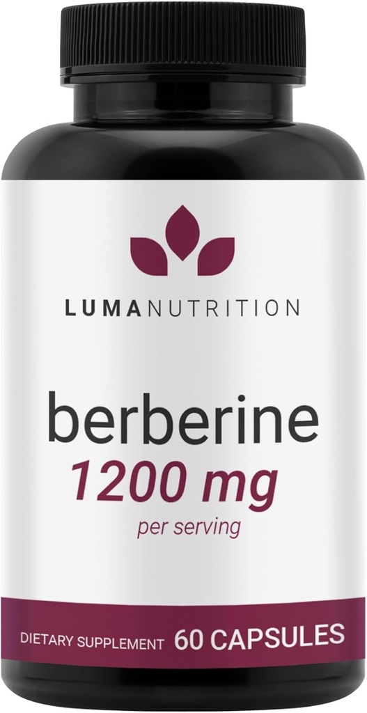 Luma Nutrition Supplément berbère - Berberine HCL 1200mg par portion - Vegan, sans gluten, sans OGM - 60 capsules