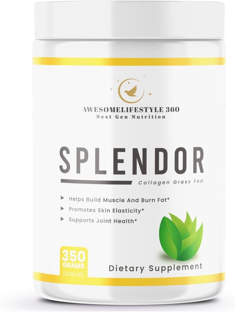 Awesomelifestyle360 Next Gen Nutrition Splendor Collagen Grass Fed, Splendor Grass-Fed Collagen Peptides Powder is Made Using Collagen peptides, Type I & Type III Collagen peptides from Healthy Cows