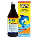 Ballena Azul Aceite de Hígado de Bacalao para Adultos y Niños, huile de foie pour adultes et enfants, bonne source de vitamines A,D,E, B1, supplément alimentaire, Omega 3, stimuler le système immunitaire (ORANGE 15 OZ)