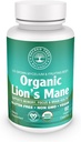 Capsules organiques de champignons de la Mane du Lion - 1000mg Haute puissance - Brain Boost, Focus & Immmune Support - Non-OGM, Vegan, 60 Compte