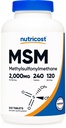 Nutricost comprimés MSM (méthylsulfonylméthane) 2000mg par portion, 120 portions, 240 comprimés - non-OGM et sans gluten