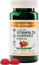 NatureWise Vitamine D3 5000 UI Gommies - Sans sucre Mélange Flaveur de baies - Gommies de vitamine D pour adultes, soutient l'immunité, les muscles et la force osseuse - Sans gélatine, sans OGM- 60 Gommies[1-Mois]