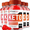 (5 Pack) CétoFast4Me ACV Gummies Advanced, CétoFast 4 Me ACV Gummies Apple Cider Vinegar Keto Fast 4 Me Gestion du poids ACV Gummies Keto Fast4Me Commentaires Vitamine B12 Keto+acv, 1000mg (300 Gummies)