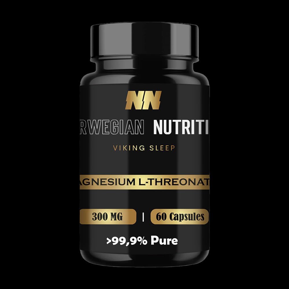 Magnésium L-Thréonate, 60 Capsules de 300MG! (pas 144MG comme les autres) - Améliorez votre vie - Une meilleure qualité de sommeil et de focalisation, mémoire, attention et fonction cognitive - Plus de 99,9% Pure!! Sans gluten.