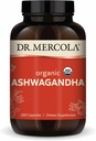 Dr. Mercola Organic Ashwagandha - Supporte la production d'énergie et la santé adrénale - 800 mg par portion - Non-OGM, sans gluten et sans soja - certifié USDA Organic - 180 capsules (90 portions)