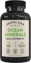 Supplément aux minéraux de Crystal Star Ocean (60 capsules) – Supplément à base de plantes quotidiennes pour la santé des os et le collagène – Sea Buckthorn, Spiruline et Alfalfa biologique - Non-OGM