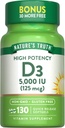 La vérité de la nature Vitamine D3 5000 UI Softgels.