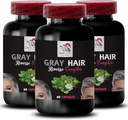 Complexe de Cheveux Naturels - Gris Inverser les cheveux - Vibrance fraîche, Rééveil de la couleur, Tons de cheveux, Restaurer Vibrance, Couleur Rafraîchir, Gonflement des cheveux, Apparence jeune, Cheveux lumineux 3 bouteilles 180 capsules