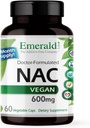 EMERALD LABS NAC 600mg - N-acétyl-L-Cysteine - Supplément d'acide amino végane qui appuie la désintoxication - 60 capsules végétales (approvisionnement de 60 jours)
