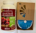 Graines de raisin TruNature avec Resveratrol 300 Capsules et ensembles d'orgniseurs de pilules d'Empire Santé (paquet de 1)