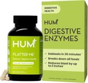 HUM Flatter Me Enzymes digestifs pour les femmes et les hommes, Supplément de bloom pour la santé digestive avec Ginger & Peppermint Leaf, Pilules Anti Bloat à action rapide Multi Enzyme pour les ballonnements, Vegan, 60 Capsules