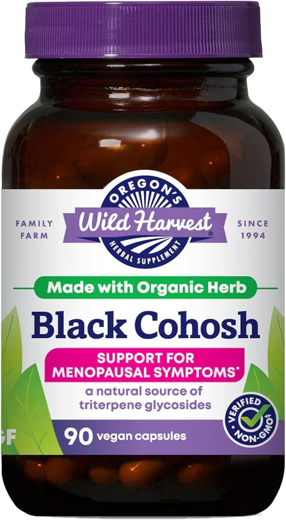 Oregon's Wild Harvest Black Cohosh Organic Herbal Supplement, 90 Count
