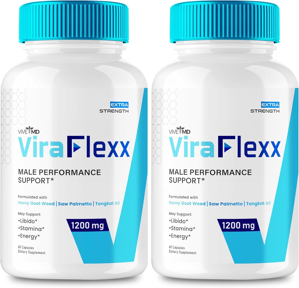 VIVE MD ViraFlexx pour les hommes, ViraFlexx Enchantement masculin - Performance maximale, tous les suppléments alimentaires naturels pilules de force supplémentaire, ViraFlexx Pro soutient la santé globale, Vira Flexx Avis (2 Pack)
