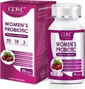 GDME Probiotiques pour femmes, 90 comprimés 90 milliards CFU 18 souches, contient de la canneberge prébiotique biologique, supplément probiotique pour la digestion, l'immunité, la santé des femmes, sans gluten de soja