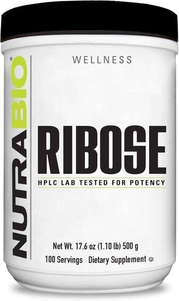 NutraBio Ribose Supplement for a Healthy Heart and Energy Boost- D-Ribose Powder Supplement- 500g