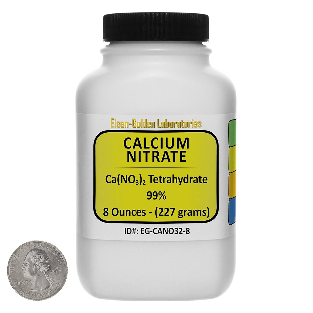 Calcium Nitrate [CA(NO3) 2] 99% AR Grade Prills 8 Oz in a Space-Saver Bottle