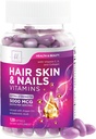 Vitamines pour les cheveux, la peau et les ongles pour les femmes - Biotin 5000mcg pour soutenir la croissance des cheveux avec huile d'argan, collagène et acide hyaluronique, belle peau, plus forte, cheveux et ongles supplément vitamine - 120 Softgels