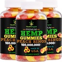 3PACK Gommies de chanvre Premium HempHuile anneaux de pêche frais de chanvre Gommy-pour dormir, calme, détente, froid-naturel comestible Fête-Fabriqué aux États-Unis