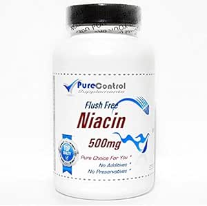 Niacine sans flush 500mg // 100 Capsules // Pure // par Suppléments PureControl