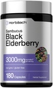 Horbäach Black Elderberry (en anglais seulement) 3000mg Capsules (en anglais seulement) 180 Count (en anglais seulement) Non-OGM, sans gluten (en anglais seulement)
