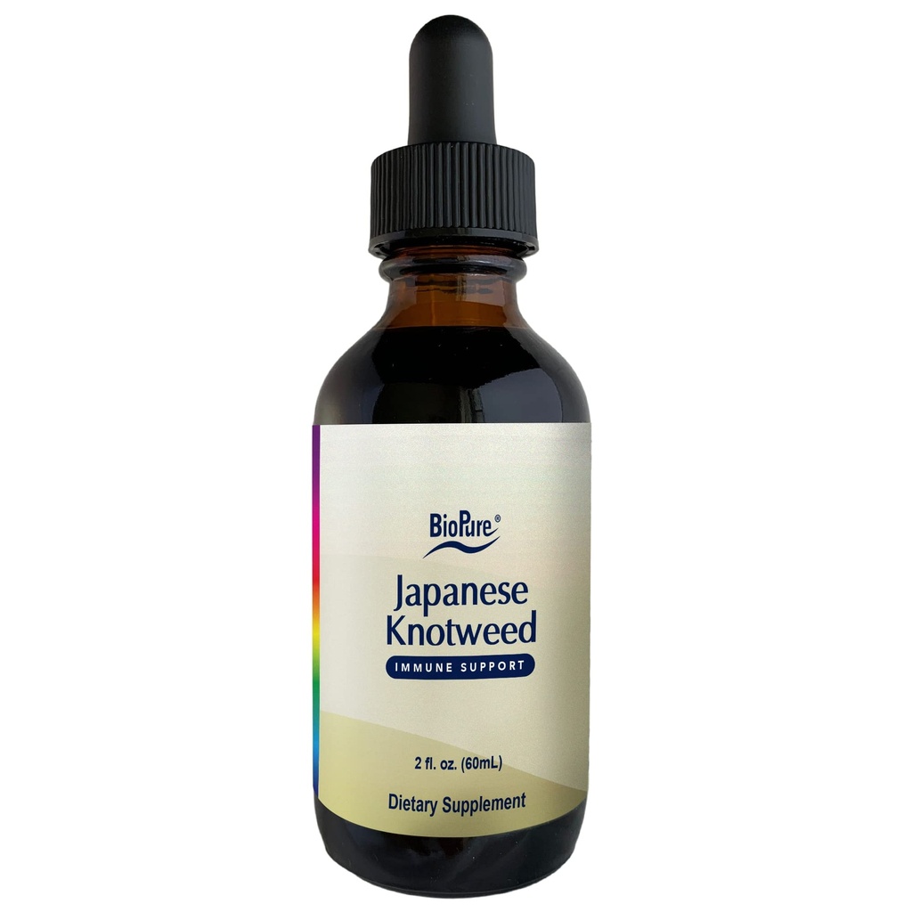 Teinture à base de plantes japonaises BioPure Knotweed – Extrait botanique potentiel riche en polyphénols incluant resvératrol pour soutenir la fonction hépatique et immunitaire, la santé cellulaire et l'équilibre du microbiome – 2 fl oz