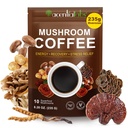 Café de champignons (235g Supersize), 10 mélanges de champignons super-alimentaires pour l'énergie, récupération et focus, poudre de café instantané biologique avec la Mane de Lion, Reishi, Chaga, Cordyceps, 8.28 OZ
