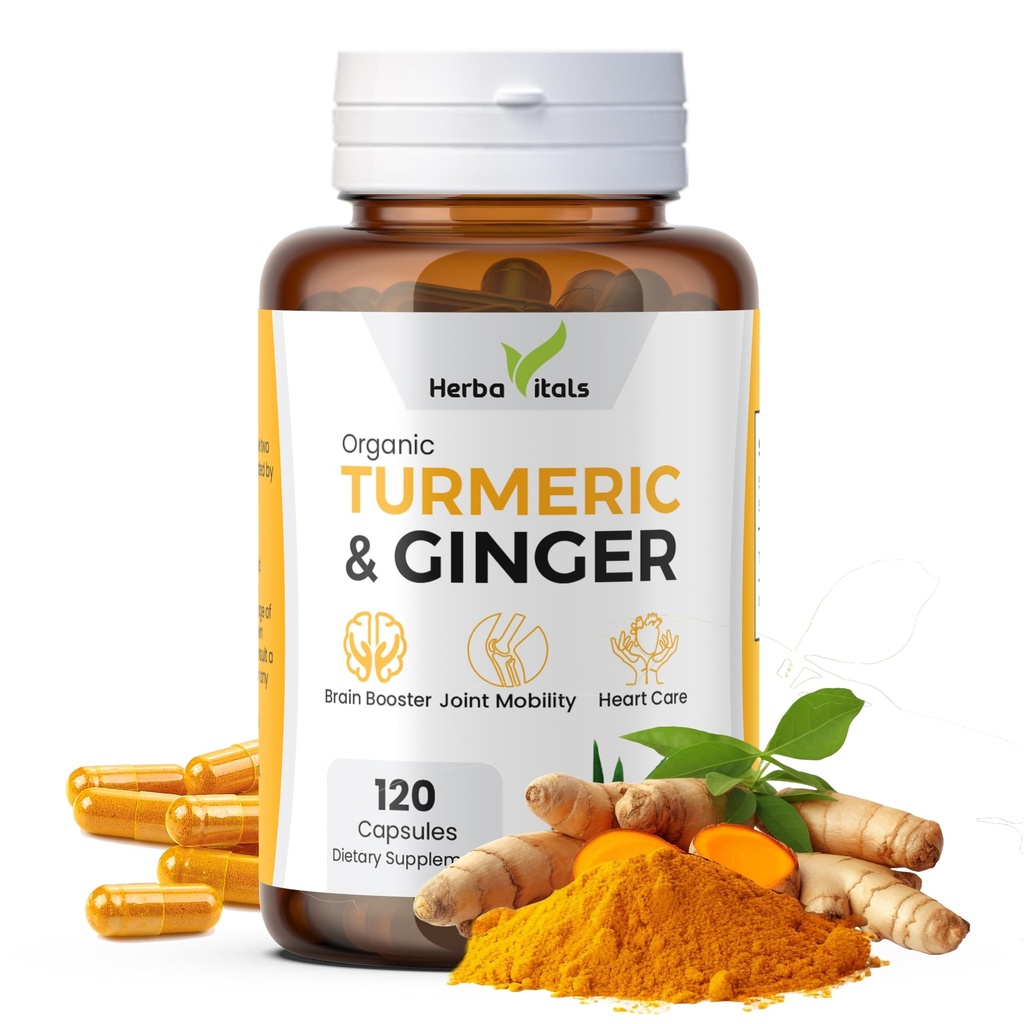 Turcuma et Ginger Capsules de Curcuma curcuma curcuma curcuma curcuma avec Ginger(120 Capsules) 500mg