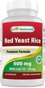 Meilleurs produits naturels Riz de levure rouge avec CoQ10, 120 Capsules - Formule cardiovasculaire contient 600 mg de riz de levure rouge et 30 mg de CoQ10