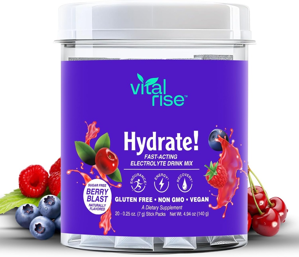 Vital Rise® Hydrate! - Berry Blast - Packs de poudre d'hydratation (paquet de 1)