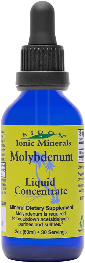 Eidon Ionic Minerals Liquid Molybdenum Supplement - Liquid Ionic Minerals, Molybdenum Drops, All Natural, No Added Sugars, Supports Biologicial Processes, Mineral Supplements, 2 oz