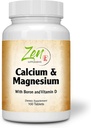 Suppléments Zen - Hi Potency Calcium & Magnésium avec D3 & Boron pour l'absorption améliorée, soutient la santé osseuse et la densité osseuse 100-Tabs