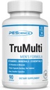 PEScience TruMulti multivitamine pour les hommes, formule quotidienne avec la vitamine C premium, D, zinc, supplément de picolinate de chrome pour le support immunitaire, minéraux chélatés, 90 capsules faciles à avaler