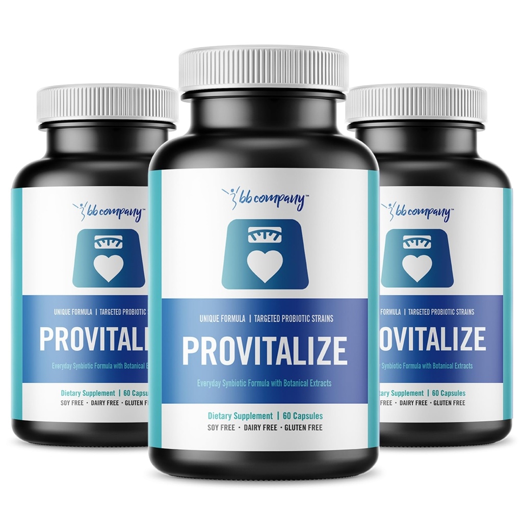 BB Company Provitalize (en anglais seulement) Womens Probiotic, Ménopause (en anglais seulement) Support mixte, Sexy Midsection Curves, Digestive Health, Ménopause Bloat (en anglais seulement) Curcumine Turmère Moringa (en anglais seulement) Packaging Vary (en anglais seulement) 3 Pack