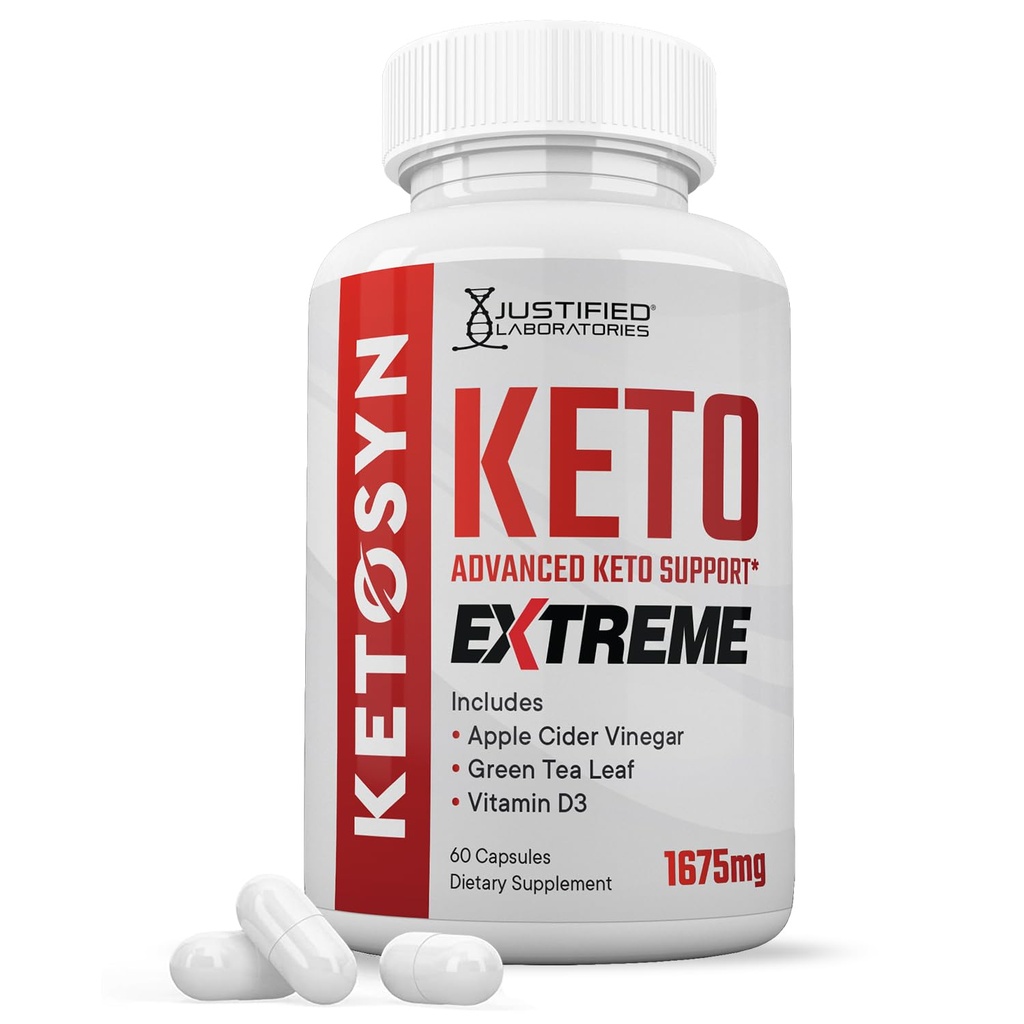 Ketosyn Keto ACV Extreme Pills 1675 MG Keto Support Capsule de mélange alternative à Keto ACV Gummies Formulé avec vinaigre de cidre de pomme Extra Virgin huile d'olive Poudre Green Tea Leaf 60 Capsules